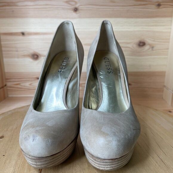 Wm Guess Gray Closed Toe Slip On Pumps Heels US 7M - Picture 2 of 7